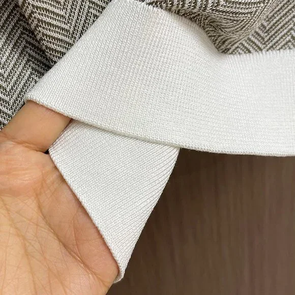 Kiton Light Gray Colorblock Knitted Polo Shirt